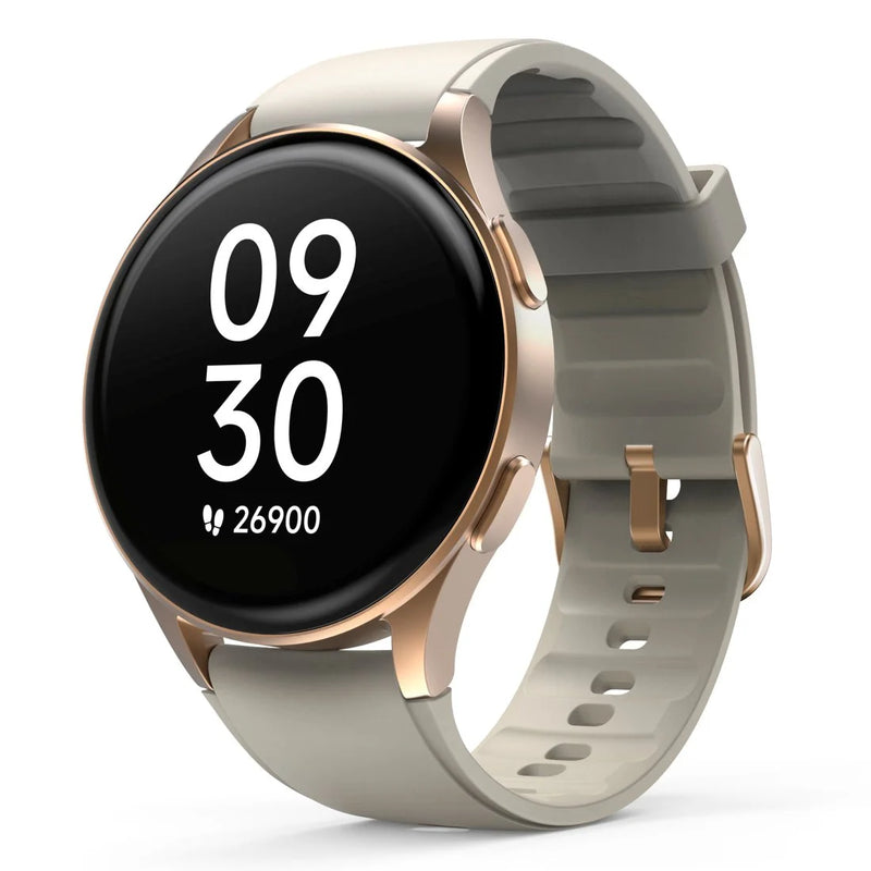 Smartwatch damski Hama 8900 GPS AMOLED zara koperta złota ramka pasek silikonowy