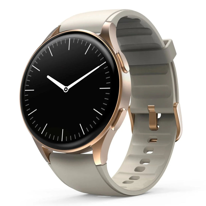 Smartwatch damski Hama 8900 GPS AMOLED zara koperta złota ramka pasek silikonowy