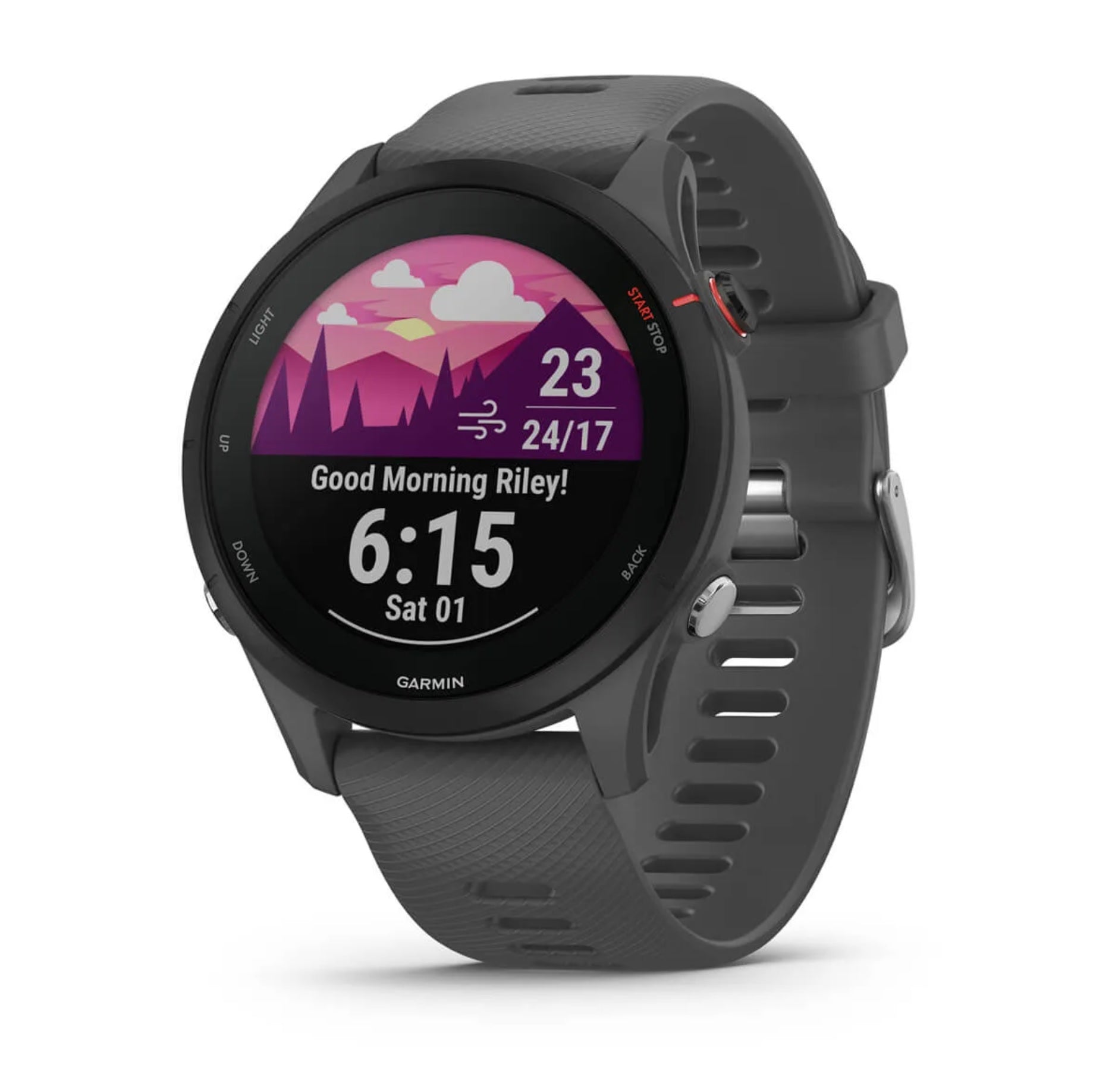 Garmin Forerunner 255 popielaty zegarek do biegania