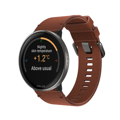 Polar Ignite 3 Titanium brązowy skórzany M/L smartwatch