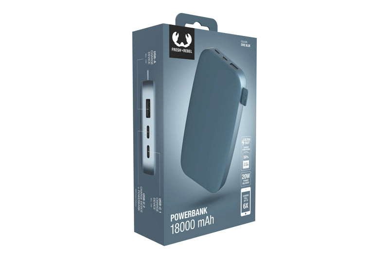 Fresh 'n Rebel Powerbank Dive Blue 18000 mAh