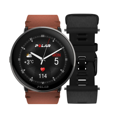 Polar Ignite 3 Titanium brązowy skórzany M/L smartwatch