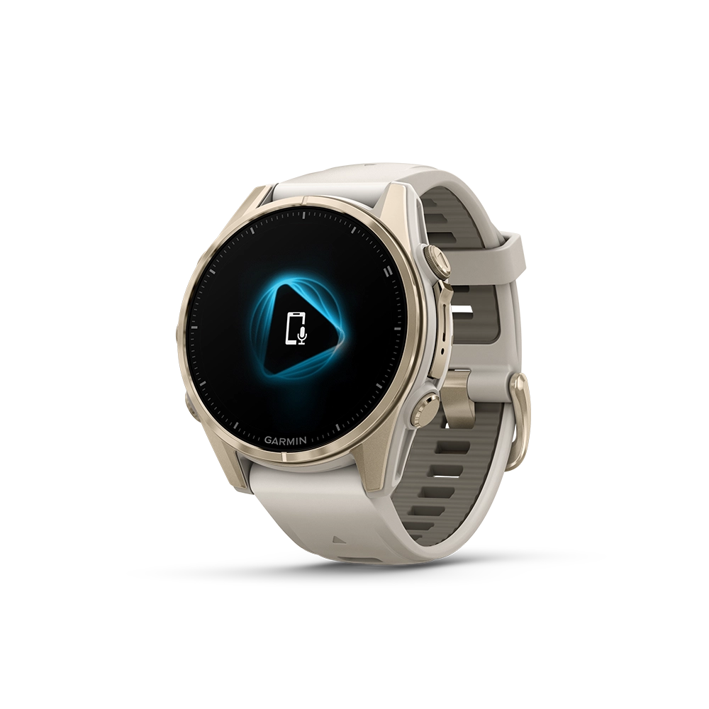 Garmin Fenix 8 AMOLED Sapphire 43mm; kolor Soft Gold z paskiem Fog Grey