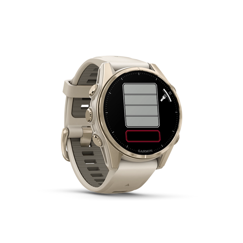 Garmin Fenix 8 AMOLED Sapphire 43mm; kolor Soft Gold z paskiem Fog Grey