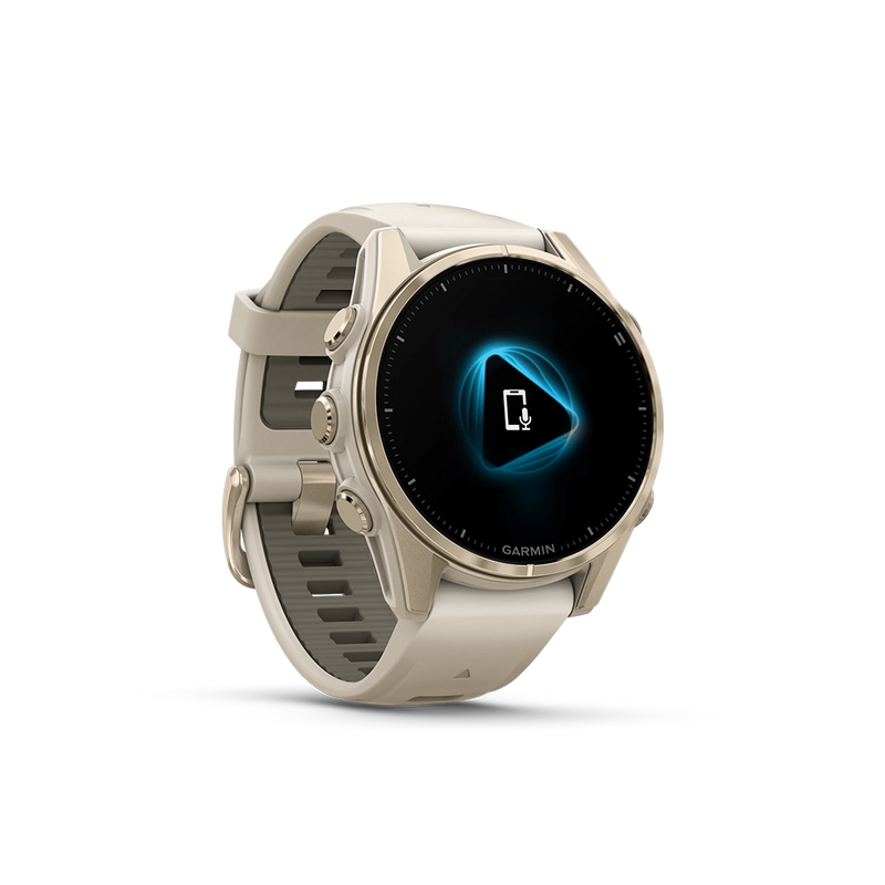 Garmin Fenix 8 AMOLED Sapphire 43mm; kolor Soft Gold z paskiem Fog Grey