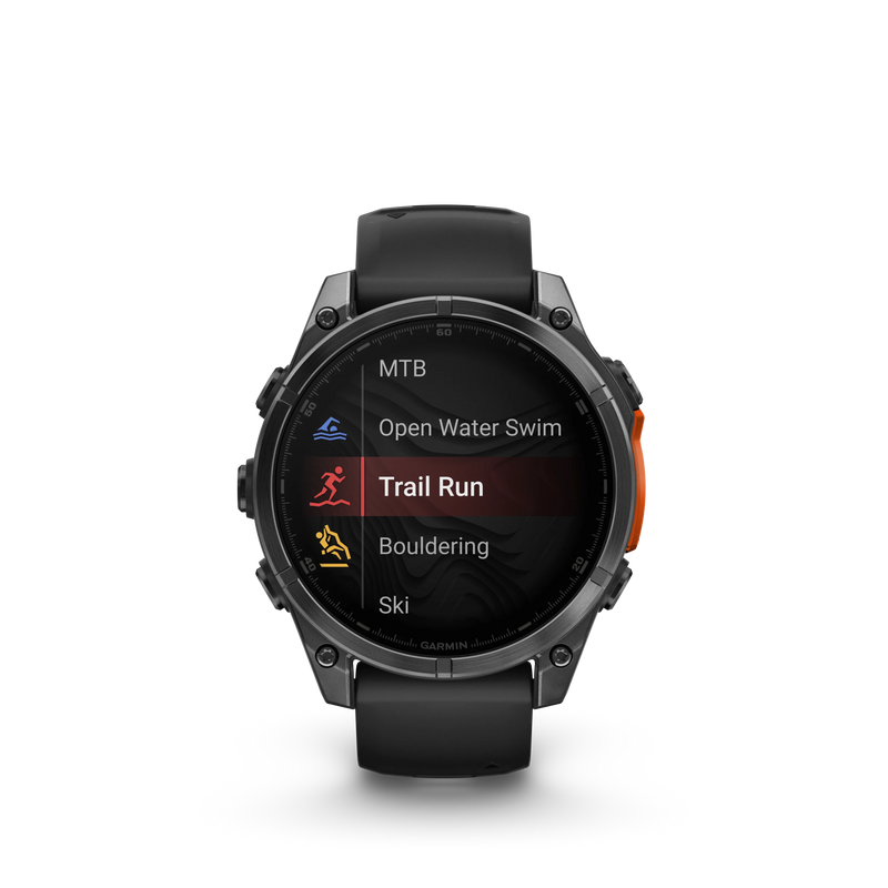 Garmin Fenix 8 AMOLED Standard Edition 47 mm Slate grey - czarny silikonowy pasek