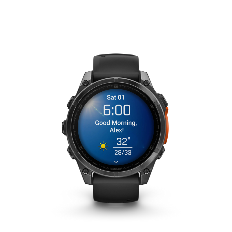 Garmin Fenix 8 AMOLED Standard Edition 47 mm Slate grey - czarny silikonowy pasek