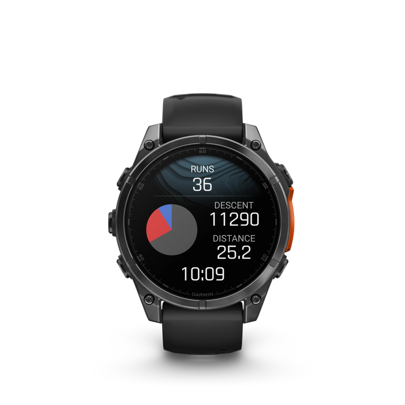 Garmin Fenix 8 AMOLED Standard Edition 47 mm Slate grey - czarny silikonowy pasek