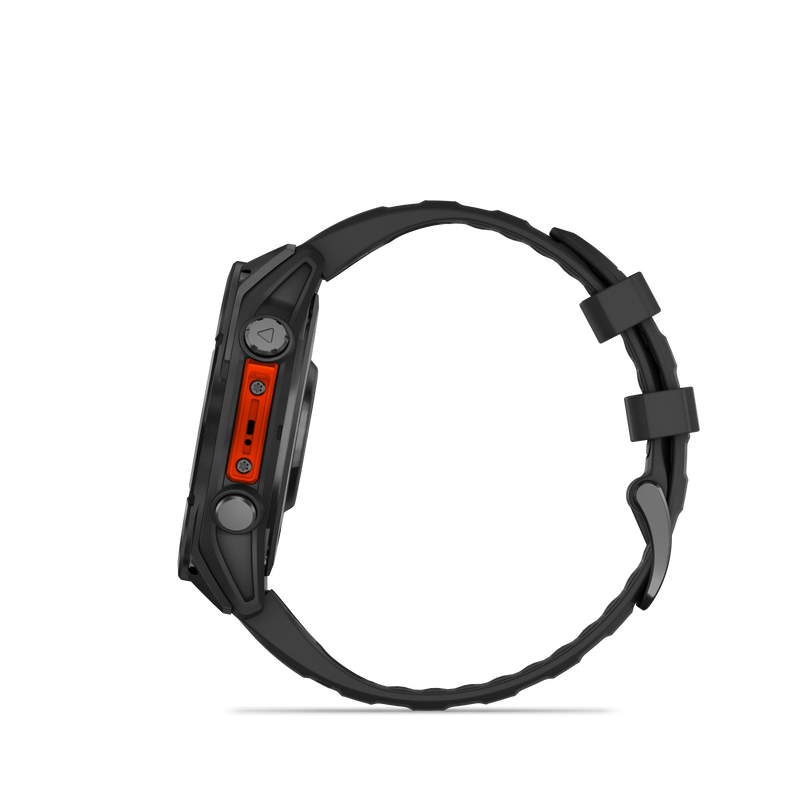 Garmin Fenix 8 AMOLED Standard Edition 47 mm Slate grey - czarny silikonowy pasek