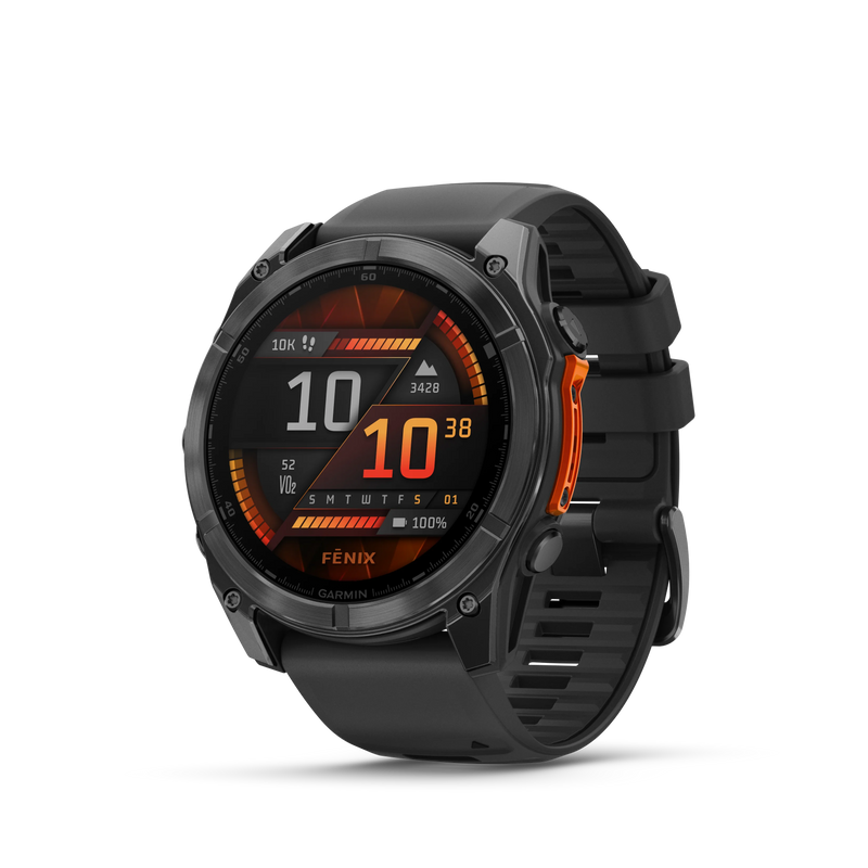 Garmin Fenix 8 AMOLED Standard Edition 51 mm - Slate grey, czarny silikonowy pasek