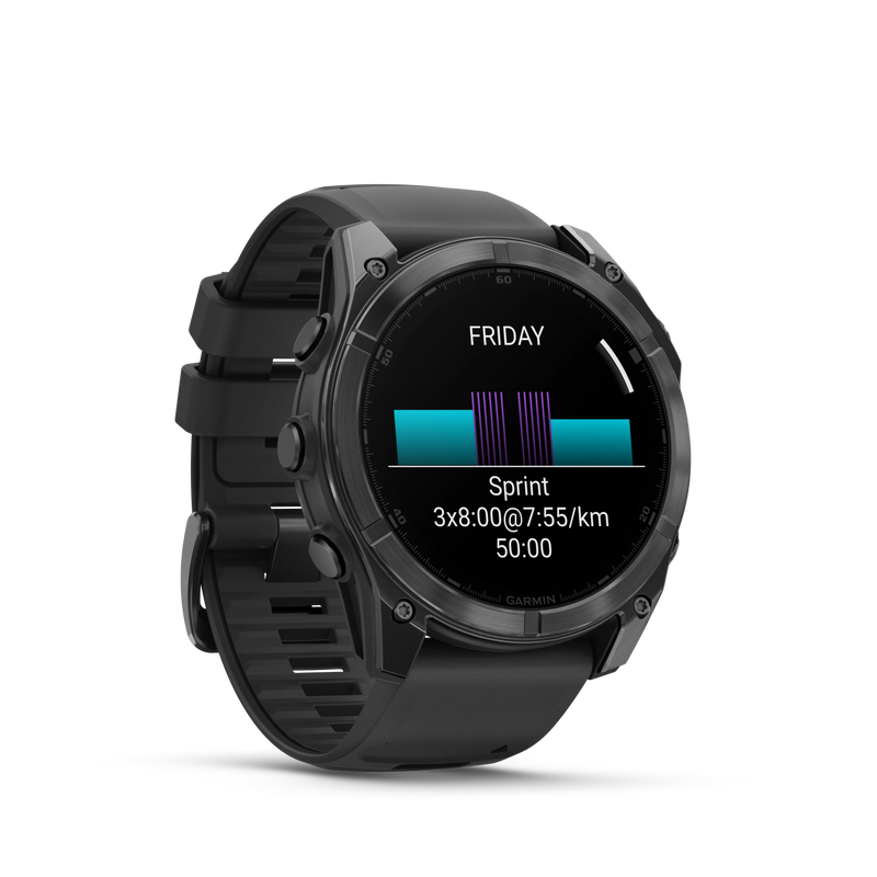 Garmin Fenix 8 AMOLED Standard Edition 51 mm - Slate grey, czarny silikonowy pasek