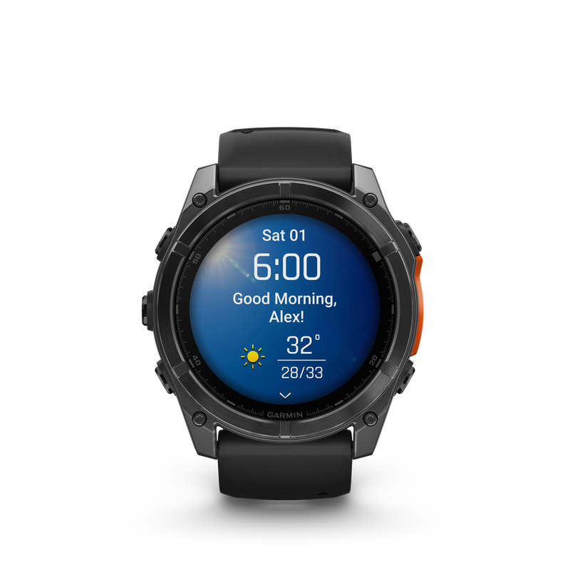 Garmin Fenix 8 AMOLED Standard Edition 51 mm - Slate grey, czarny silikonowy pasek