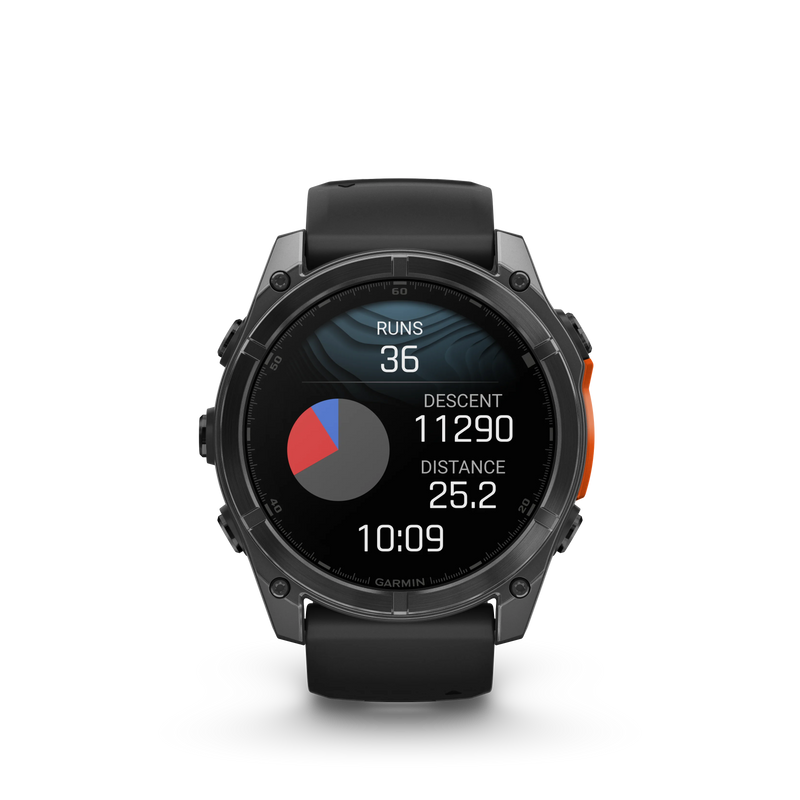 Garmin Fenix 8 AMOLED Standard Edition 51 mm - Slate grey, czarny silikonowy pasek