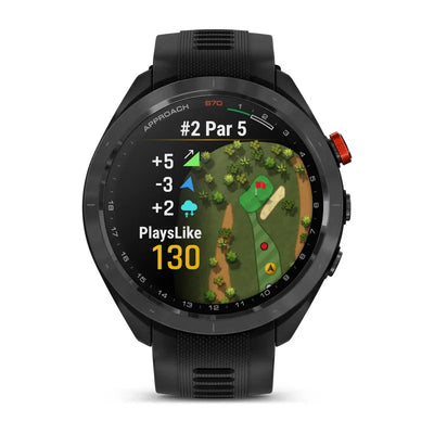 Garmin Approach® S70 – 47 mm, Czarna ceramiczna ramka i czarna silikonowa opaska