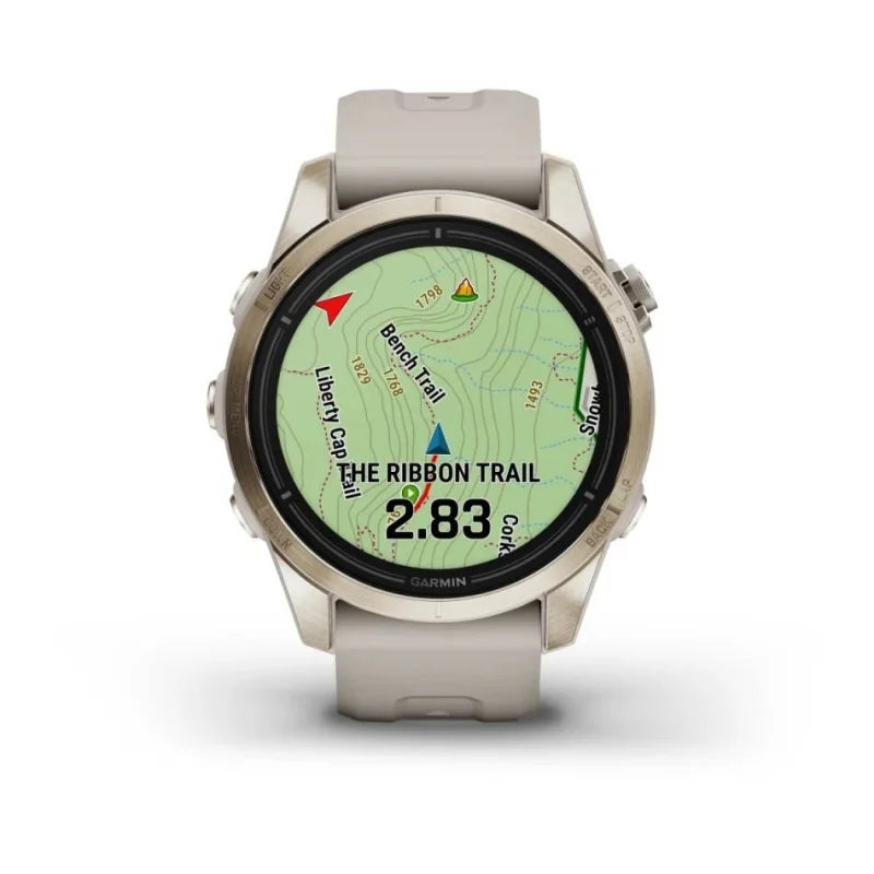 Zegarek Garmin Epix Pro (Gen. 2) Sapphire Edition 42 mm Soft Gold z paskiem Light Sand