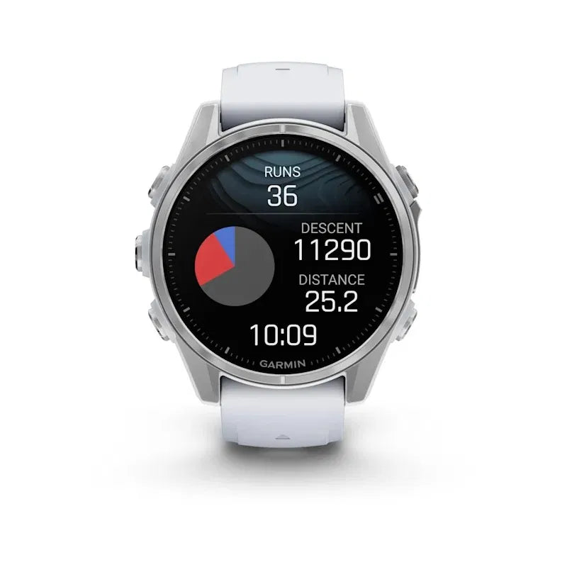 Garmin Fenix 8 AMOLED Standard Edition 43mm srebrny z paskiem silikonowym w kolorze Whitestone