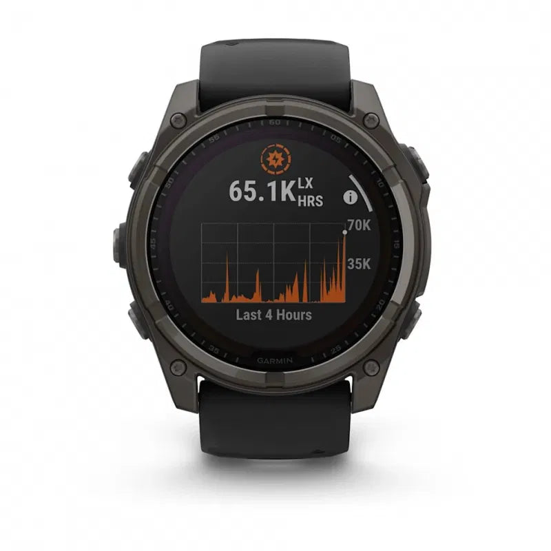 Garmin Fenix 8 Solar Sapphire 51 mm Carbon grey DLC titanium z paskiem silikonowym w kolorze czarnym