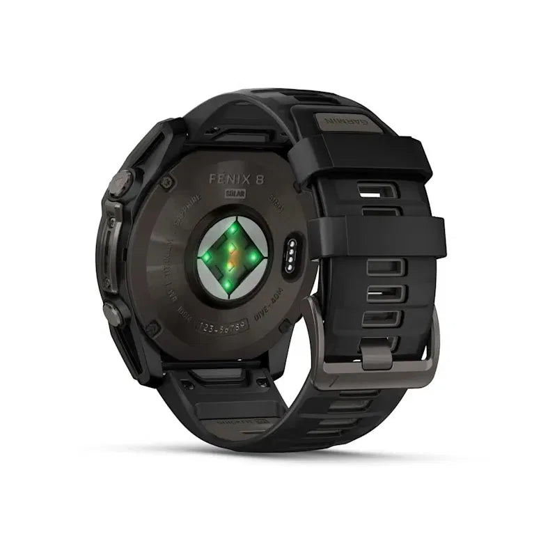 Garmin Fenix 8 Solar Sapphire 51 mm Carbon grey DLC titanium z paskiem silikonowym w kolorze czarnym