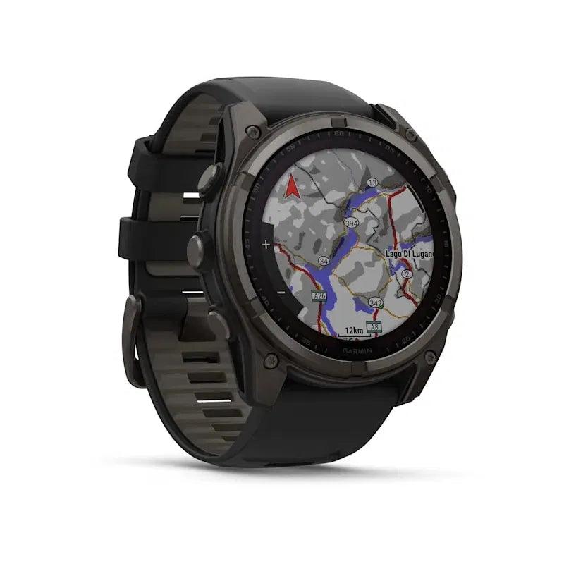 Garmin Fenix 8 Solar Sapphire 51 mm Carbon grey DLC titanium z paskiem silikonowym w kolorze czarnym