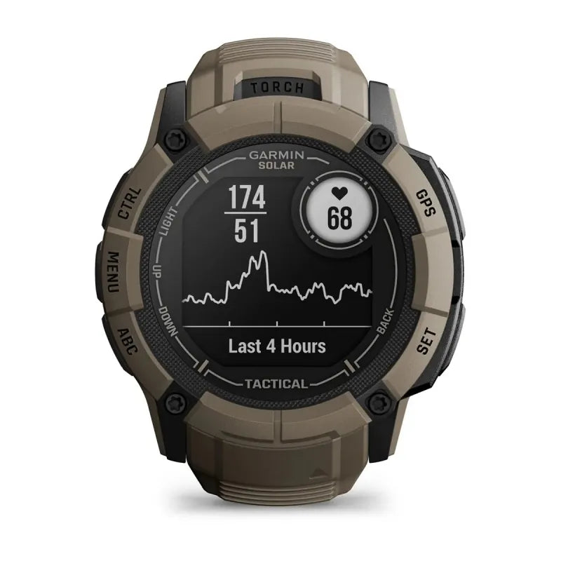 Garmin Instinct 2X Solar Tactical smartwatch sportowy męski jasnobrązowy