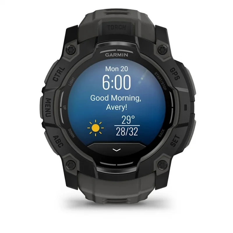 Garmin Instinct 3 – 50 mm, AMOLED  Czarny z paskiem w kolorze Charcoal